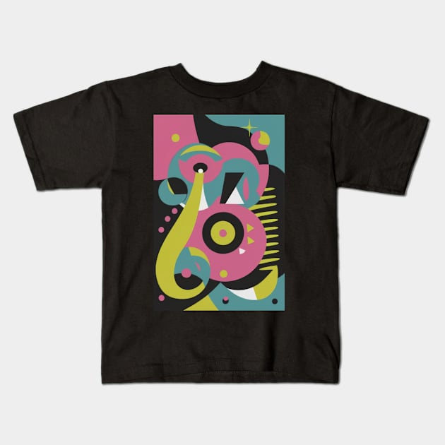 Abstract Geometric Colourful Artwork Design Kids T-Shirt by byNIKA